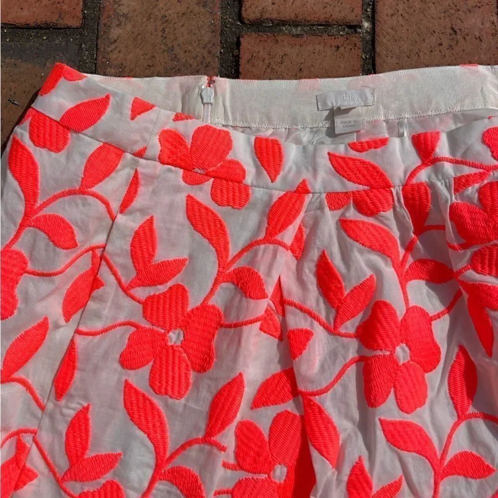 J Crew Collection Neon Embroidered Floral Skirt NWT - Picture 7 of 11